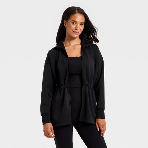 Женские куртки All In Motion Women's Airy Sleek Long Full Zip Collared Jacket - All In Motion™ Black L