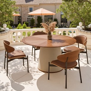 Luck Live 59.05 in. Medieval Modern Round Dining Table, suitable for 6-8 people - 1 of 4