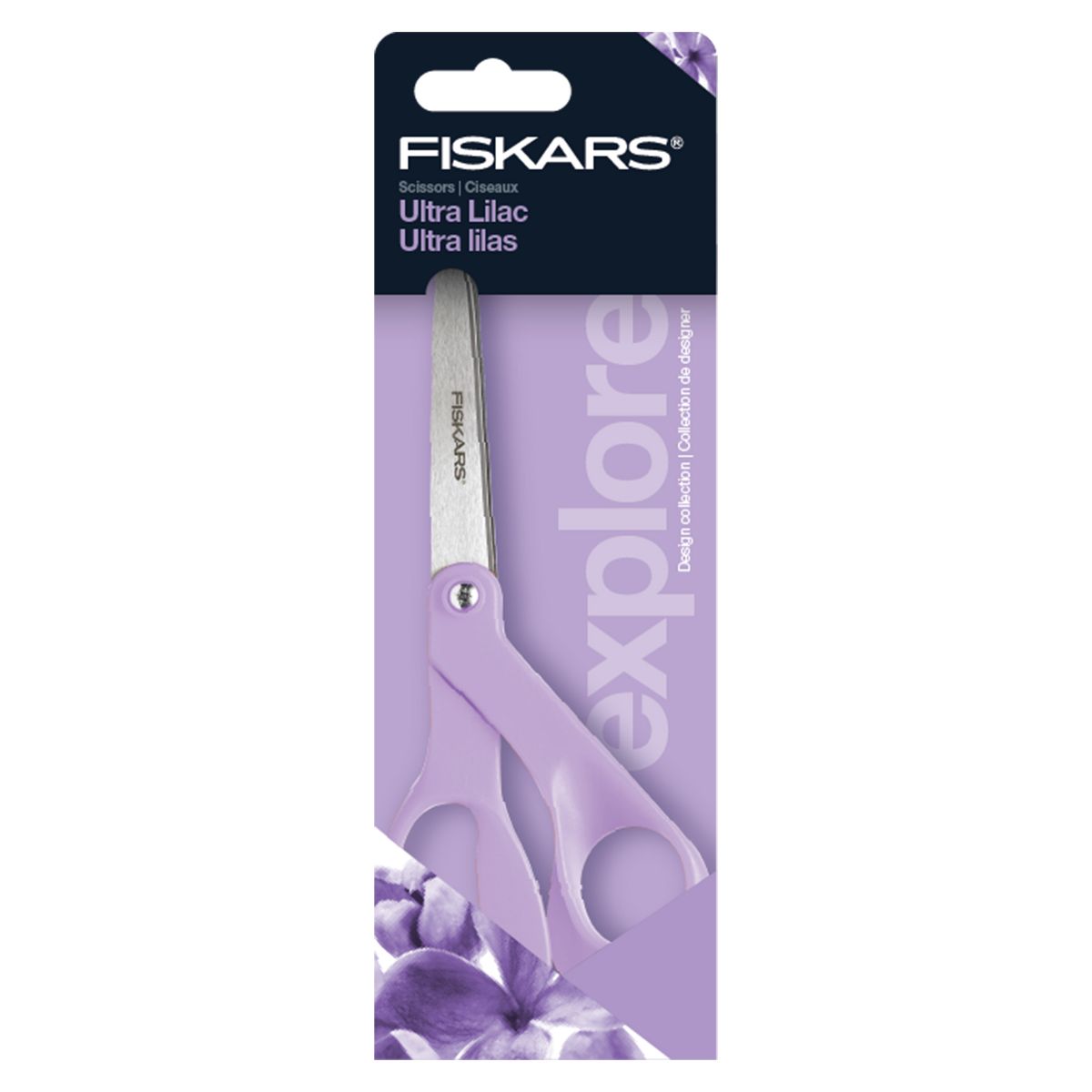 Fiskars 8" Craft and Fabric Scissors with Stainless Steel Blades for Paper Crafting Sewing Ultra Lilac