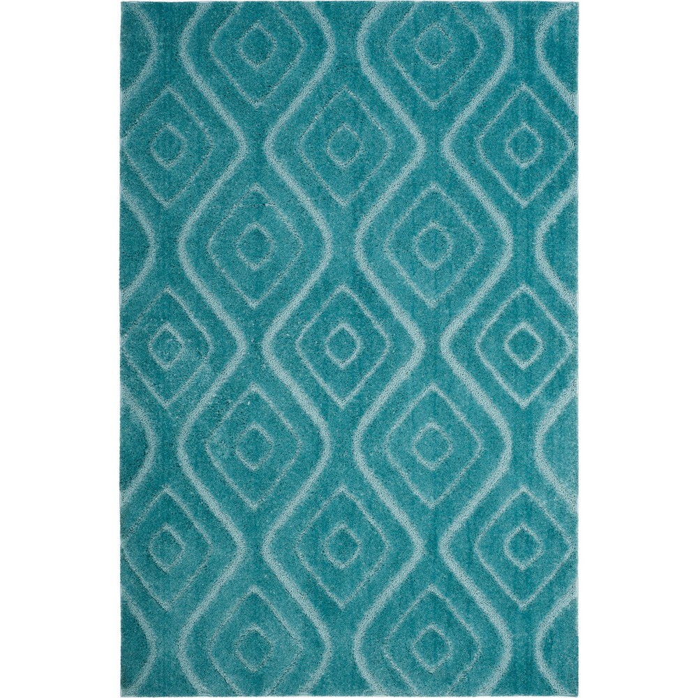 5'1inX7'6in Solid Loomed Area Rug Blue/Light Gray - Safavieh
