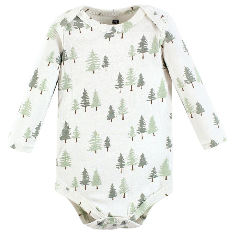 Hudson Baby Infant Boy Cotton Long-Sleeve Bodysuits, Forest Deer 3-Pack, 5 of 7