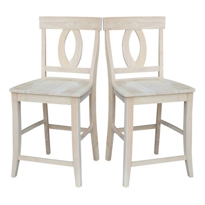 Verona Unfinished Parawood Counter Stool with Cut Out Back