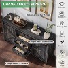 AMERLIFE 60" Sideboard Buffet Cabinet with Sliding Barn Doors - 4 of 4