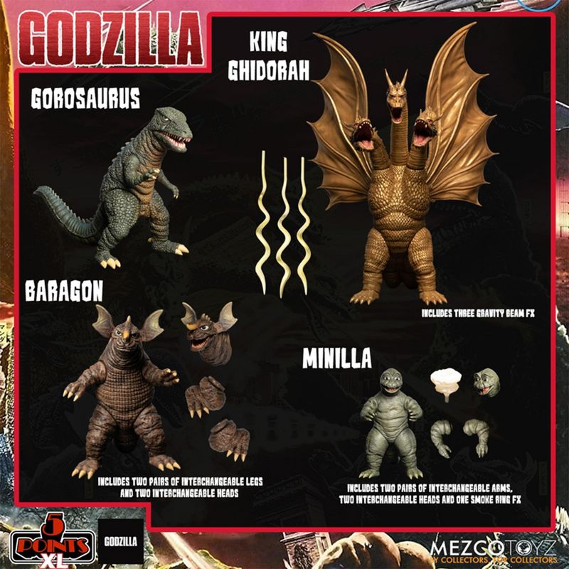 Mezco Toyz Godzilla Destroy All Monsters (1968) 5 Points XL Round 2 Boxed Set, 2 of 10