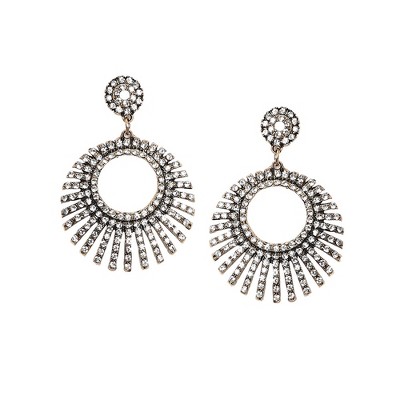 SOHI Women's Chalice Silver Hollow Circular Drop Earrings