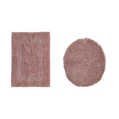 Lux Premium 100% Cotton Tufted Solid Reversible 2 PC Bath Rug Set – Ultra-Soft, Water-Absorbent, Durable, Machine Washable Bathroom Rug