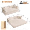 78.8" 5-in-1 Convertible Sleeper Sofa Bed, Folding Futon Couch with Fixed-Shape Frame, Corduroy Fabric & Pillow - 3 of 4