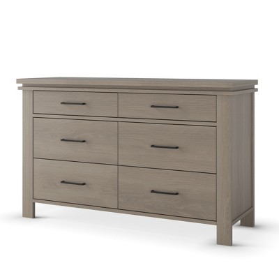 Child Craft 6-Drawer Denman Double Dresser for Nursery or Bedroom, Anti-Tip Kit Included to Prevent Tipping, Non-Toxic, Baby Safe Finish