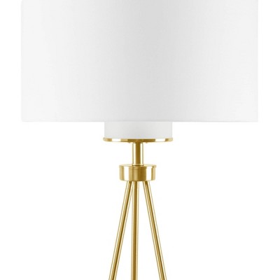 Elegant Silver Tripod Floor Lamp with Glass Shade