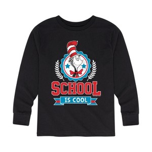Boys' - Dr. Seuss - Cat in the Hat School Is Cool Long Sleeve Graphic T-Shirt - 1 of 4