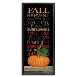 Stupell Industries Fall Harvest Autumn Seasonal Floating Frame Canvas Art, Black, 15" x 31" - 1 of 4