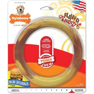 Nylabone Power Chew Ring Dog Toy Bacon Cheeseburger Flavor- Large - 1 of 3