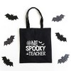 City Creek Prints One Spooky Teacher Canvas Tote Bag - 15x16 - Black - 2 of 2
