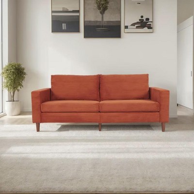 NicBex 82.67 Inch Linen Upholstered Couch 3-Seater Sofa with Wood Legs for Living Room,Office,Apartment