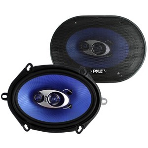 Pyle PL573BL 5x7" 300 Watts 3-Way Car Coaxial Speakers Stereo Blue, Pair - 1 of 4