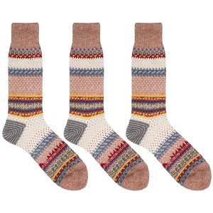 Anna-Kaci Women's 3-Pack Retro Cotton Crew Socks Soft Breathable Mid Calf Warm Everyday Wear - 1 of 4