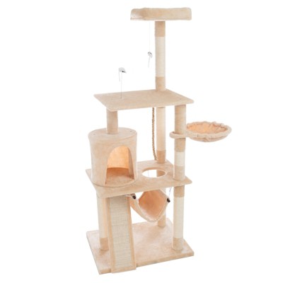 Pet Adobe 4-Tier Cat Tower and Kitty Condo, Gray