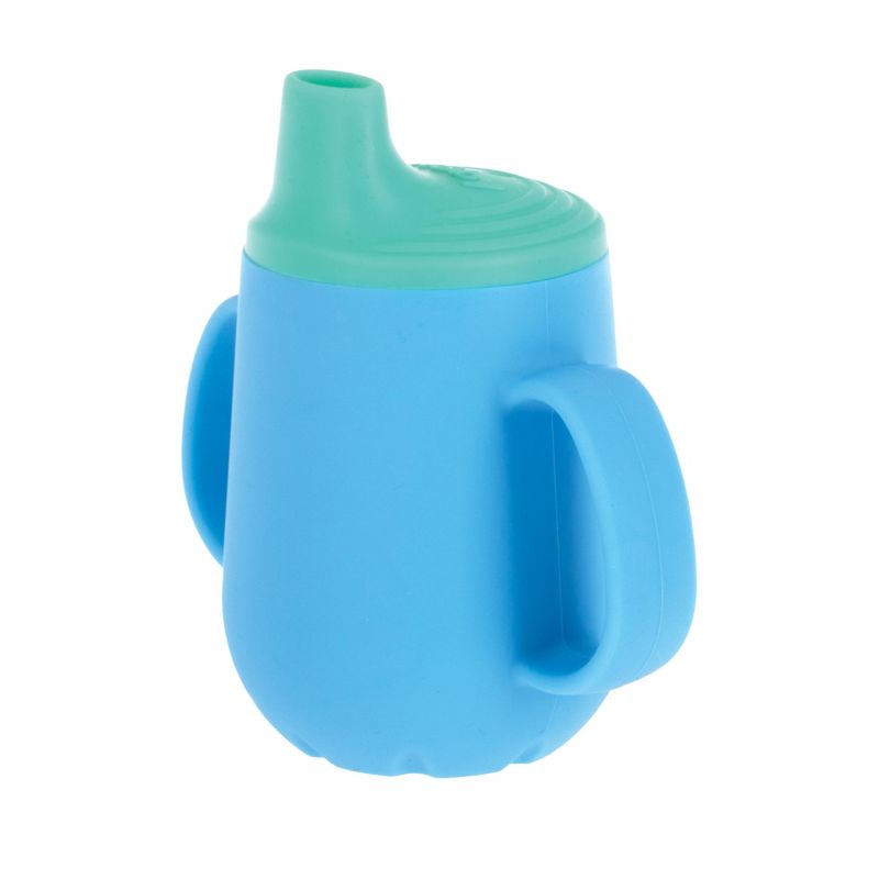 Nuby 4oz 2 Handle Silicone Cup with Spout Lid - Boy, 4 of 8