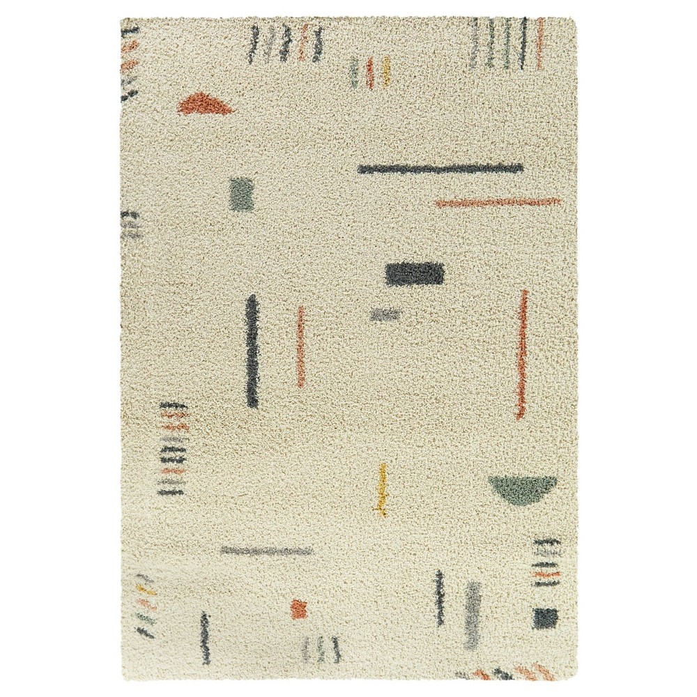 Photos - Area Rug 5'3"x7' Rupa Boho Moroccan Kids'  Cream - Balta Rugs: Geometric High Pile, Fade-Resistant, Indoor Use