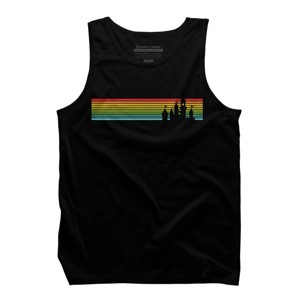 Design By Humans Retro Castle Sunset Stripes By Tank Top - 1 of 2