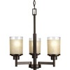 Progress Lighting Alexa Collection 3-Light Chandelier, Ceramic, Antique Bronze, Textured White Linen Glass - 2 of 3