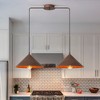 LLHZSY 2-Light Metal Industrial Cone Ceiling Pendant Light Fixture - W34 2/5" x H6 3/10", Rust - 2 of 4