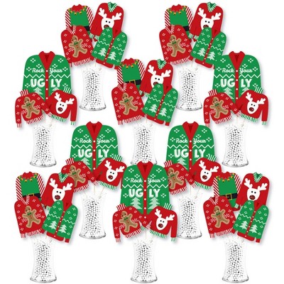 Big Dot of Happiness Ugly Sweater - Holiday and Christmas Party Centerpiece Sticks - Showstopper Table Toppers - 35 Pieces