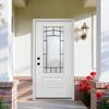 Lirago 36 x 80 Right hand Inswing White Fiberglass Front doors with Brickmould 4-9/16" Vinyl Frame Frosted Glass - 2 of 4