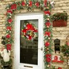 MOEPISY 6ft Red & Gold Christmas Garland with Lights for Front Door,Lighted Winter Mantle - 2 of 4