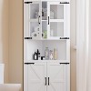 67" Tall Corner Cabinet with Storage, Corner Hutch with Glass Door and Adjustable Shelves - 3 of 4