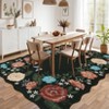 Area Rug , Machine Washable Non-Slip Low Pile Carpet - Stain-Resistant Modern Floral Green Rug for Living Room, Bedroom, Nursery - 4 of 4