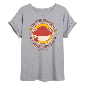Women's - Friends - They've Ruined Cranberry Day Oversized Graphic T-Shirt - 1 of 4