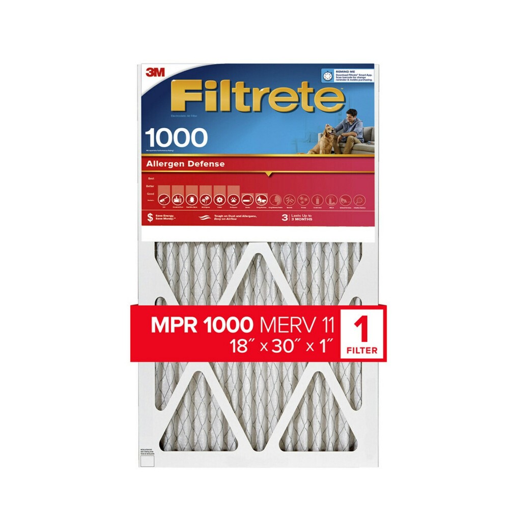 3M Filtrete 18 in. W X 30 in. H X 1 in. D Carbon 11 MERV Pleated Allergen Air Filter 1 pk