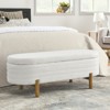 FONTOI Oval Storage Ottoman, Ottoman Foot Stools, Storage Bench for Living Room Bedroom, Beige, 17.72"*16.34"*46.06" - 2 of 4