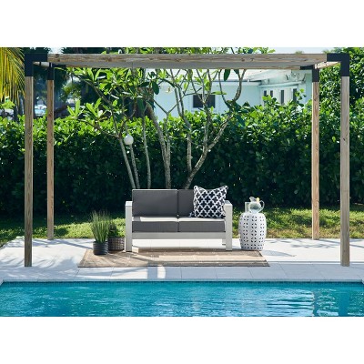 Hampton Natural Brown Geometric Indoor/Outdoor Area Rug 5' x 7'