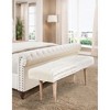 White Boucle Patchwork Handwoven Bench - 2 of 3