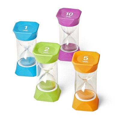 hand2mind Jumbo Sand Timers, 1, 2, 5, and 10 Minute Set