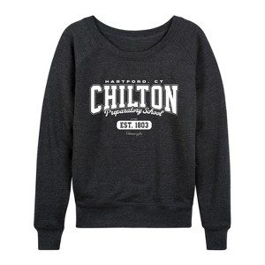 Women's - Gilmore Girls - Chilton Prep Lightweight French Terry Wide Neck Long Sleeve Graphic Shirt - 1 of 4