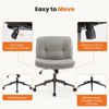 ELJGET Armless Office Desk Wide Seat Wheels, Swivel Height Adjustable Comfy Computer Task Seating Modern Home Room - 3 of 4