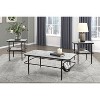 Vynxaria Series 24 in. Black White Rectangular Glass End Table with Marble Print and Metal Base - 2 of 4