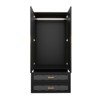 Keloyid Black Wood 31.5 in. Armoire with 2 Drawers and 1 Shelves - 2 of 4