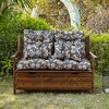 ARTPLAN Outdoor Cushions for Settee,Wicker Loveseat Cushions with Tie,Tufted Patio Cushions 2 U-Shaped Set of 5 Piece,L44xW19，Floral - 2 of 4