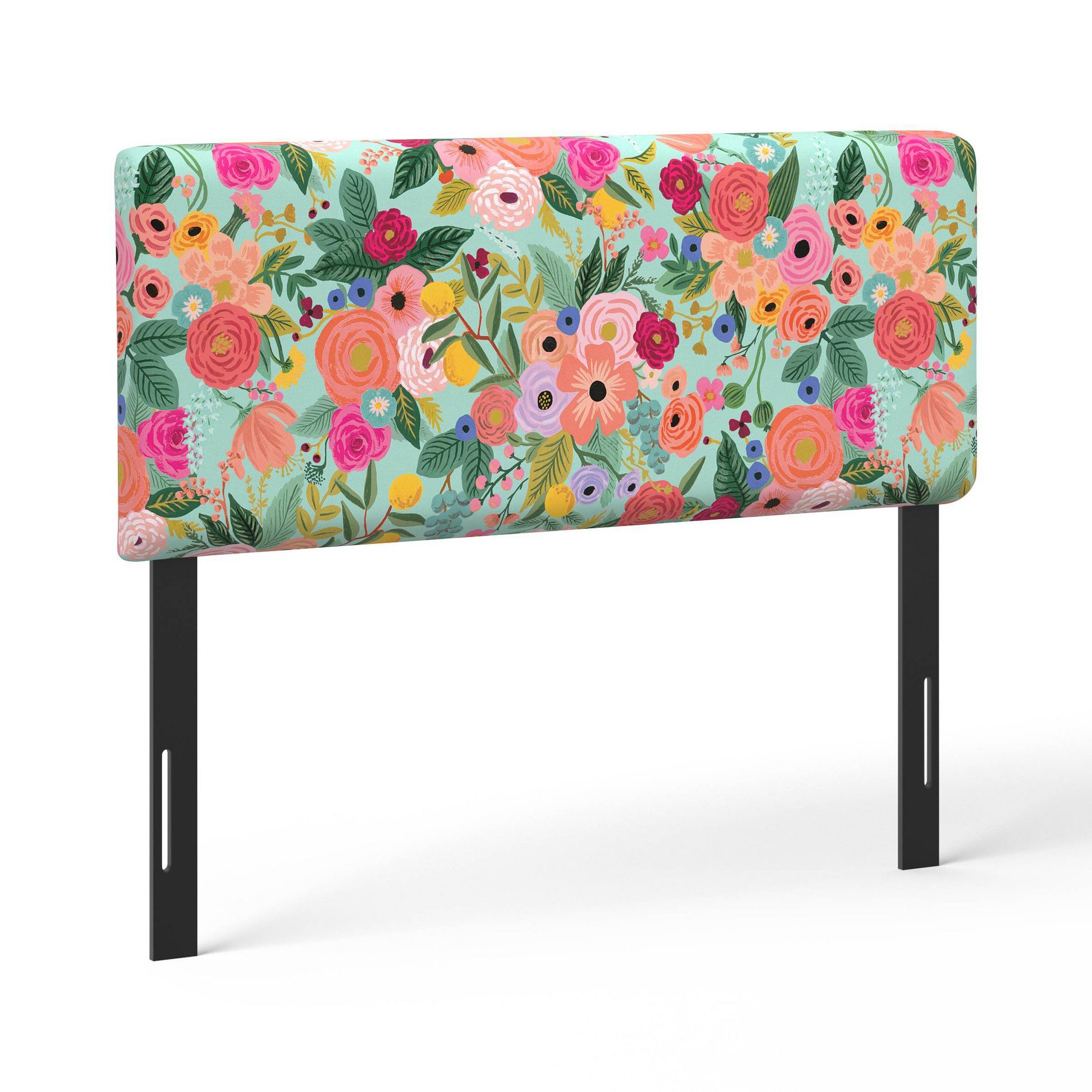 Rifle Paper Co. x Target Cal King Garden Party Upholstered Headboard Light Green: Pine Frame, Box Spring Required