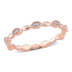 EVERLY JEWELRY | 10K Rose Gold 1/10 CT TW Diamond Eternity Ring - 1 of 4
