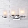 LED Light Metal/Frosted Glass Contemporary Glam Pendent Chrome - JONATHAN Y - 4 of 4