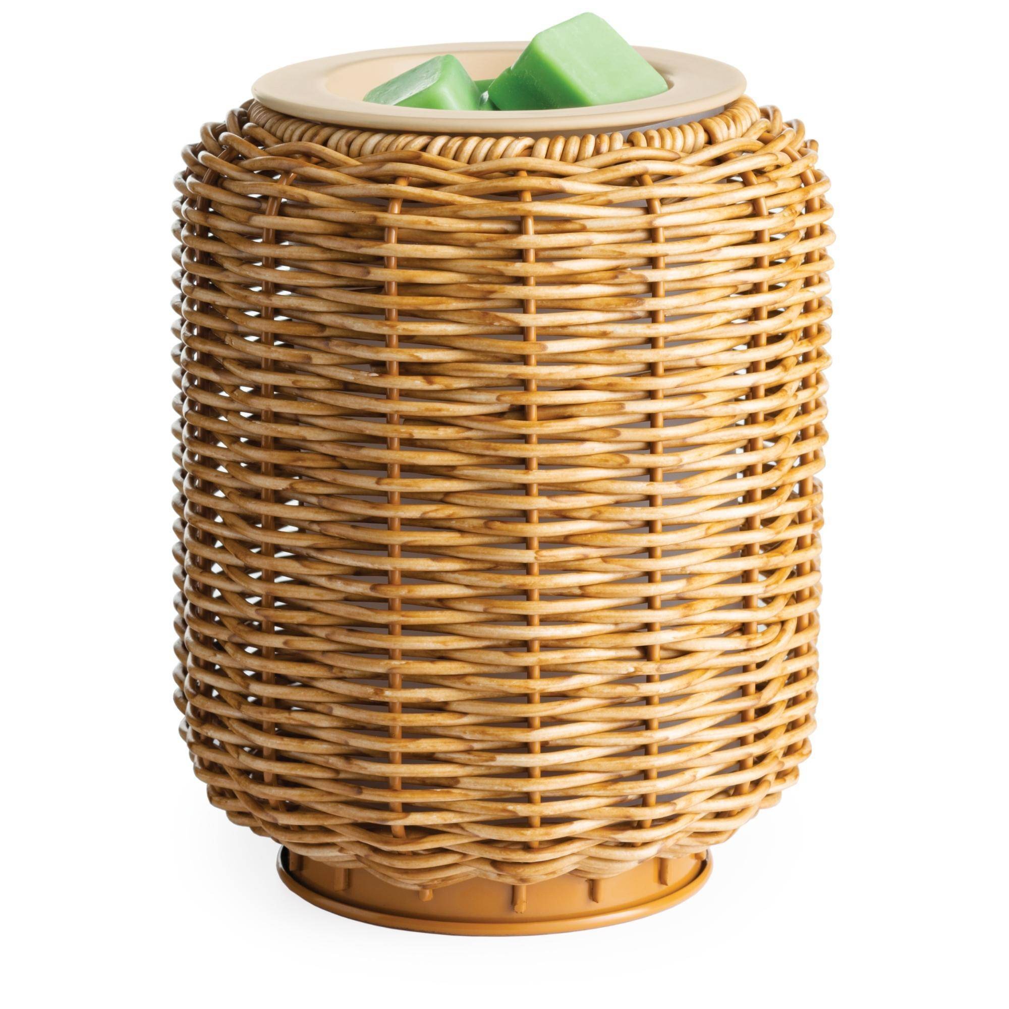 Candle Warmers Etc. Wicker Lantern Fragrance Warmer Flameless Candle Base