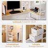 Hausource Twin Size Loft Bed with LED Light, L-Shaped Desk, 2 Drawers & Shelf, Charging Station - 4 of 4