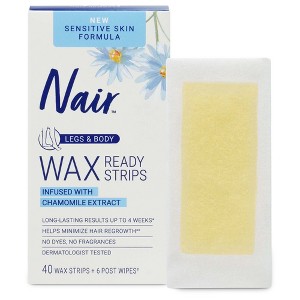 Nair Sensitive Hair Remover Legs & Body Wax Strips - 40ct - 1 of 4
