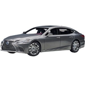 Lexus LS500h Manganese Luster Gray Metallic with Crimson and Black Interior 1/18 Model Car by Autoart - 1 of 4