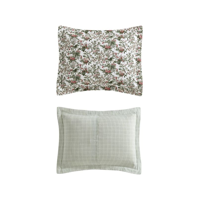 Laura Ashley Bramble Floral 100% Cotton Quilt Bedding Set Green, 3 of 13